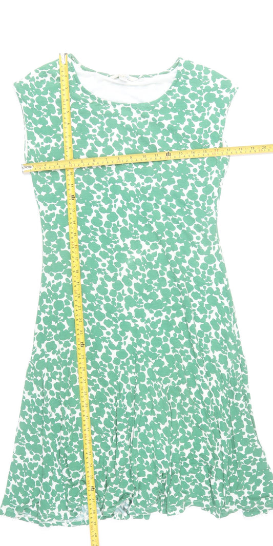 Boden Women’s Green Floral A-Line Knee Length Dress Size 10