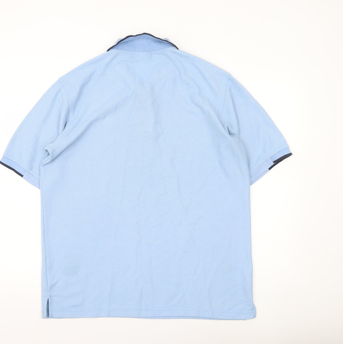 Umbro Men Blue Size L Polo Shirt Short Sleeve Cotton Blend