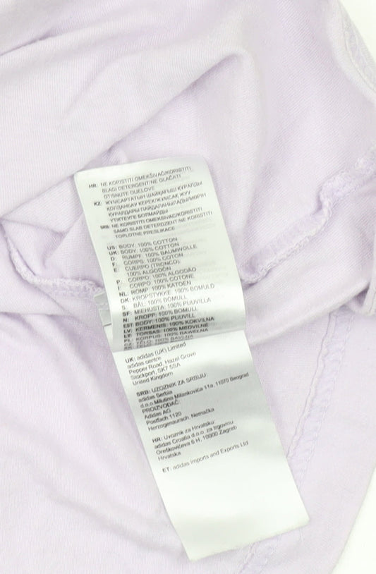 Adidas Women’s Purple Cotton Logo T-Shirt Size S Short Sleeve
