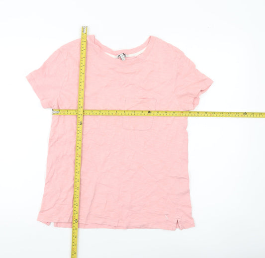Joules Womens Pink Cotton Crew Neck Short Sleeve T-Shirt UK 8