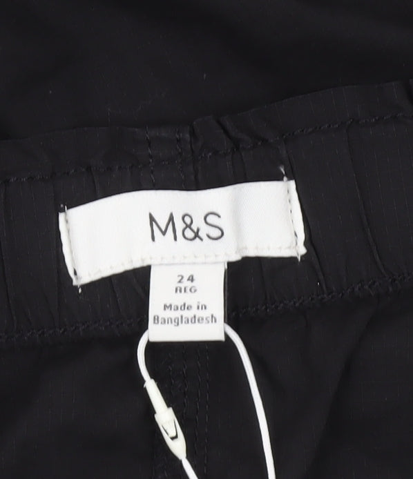 Marks and Spencer Womens Black Size 24 Cargo Skirt Knee Length
