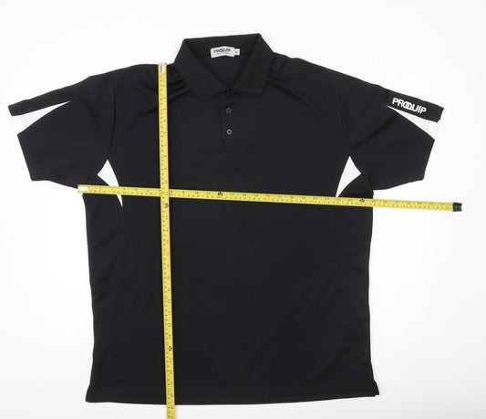 Proquip Men’s Black XL Golf Polo Shirt Lightweight Polyester