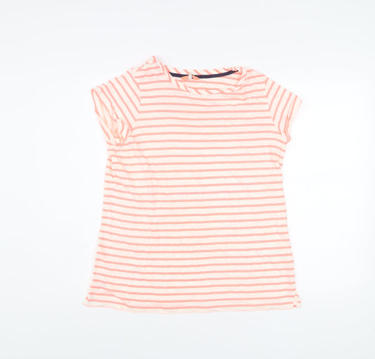 Joules Women’s Pink Striped Cotton T-Shirt Size 16
