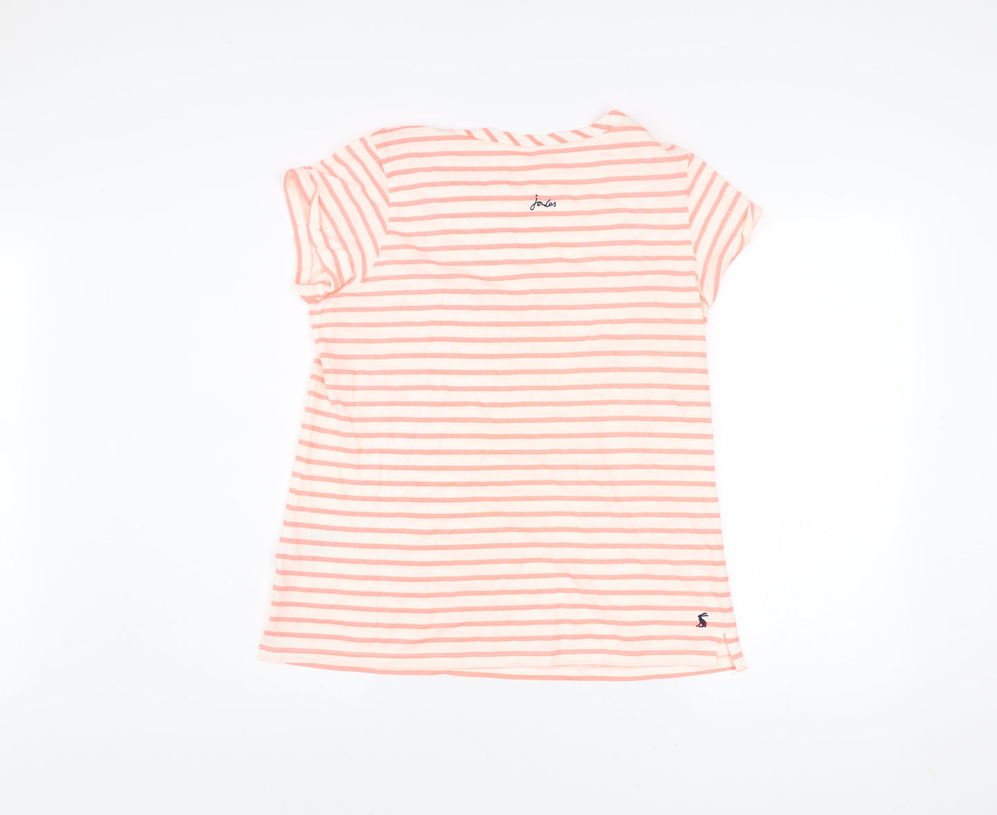 Joules Women’s Pink Striped Cotton T-Shirt Size 16