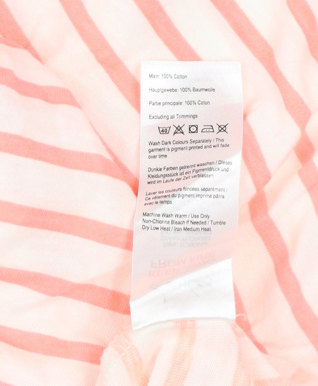 Joules Women’s Pink Striped Cotton T-Shirt Size 16