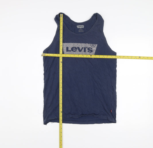 Levi's Men's Blue Sleeveless Graphic T-Shirt Size M