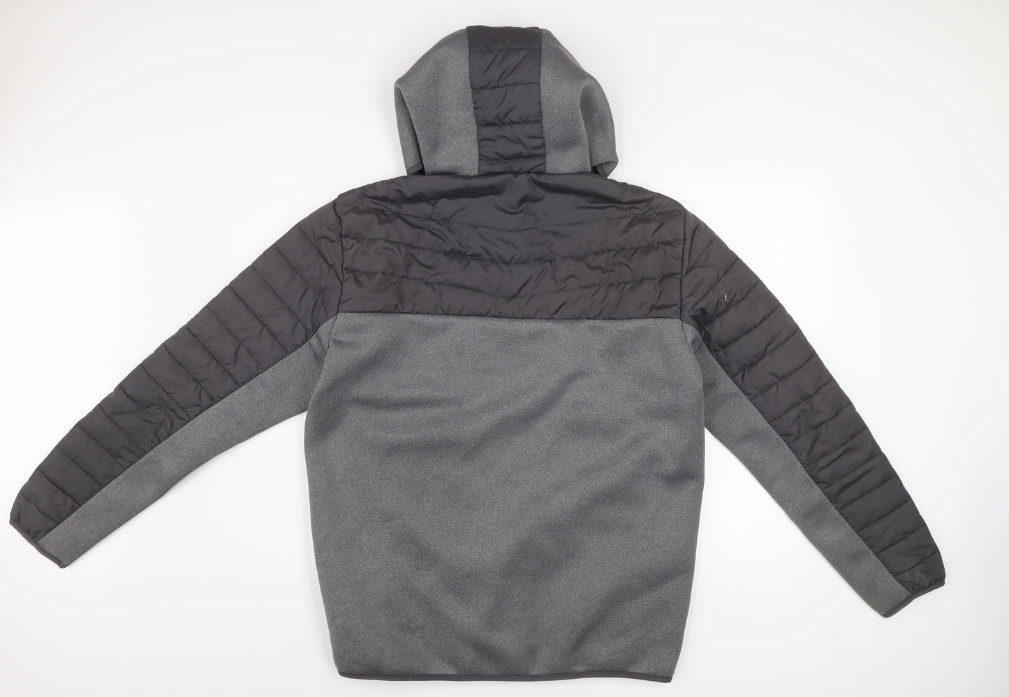 Jack & Jones Men’s XL Black Grey Hooded Puffer Jacket Casual