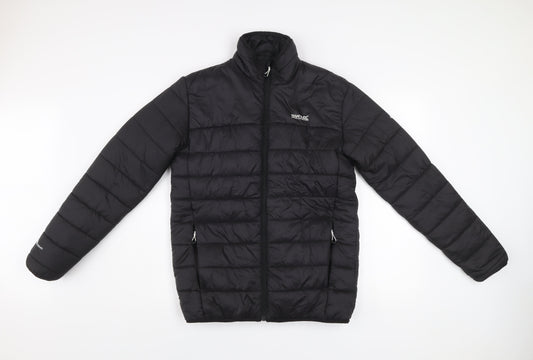 Regatta Men’s Black Puffer Jacket S Regular Fit Stand Collar