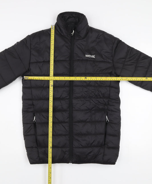 Regatta Men’s Black Puffer Jacket S Regular Fit Stand Collar