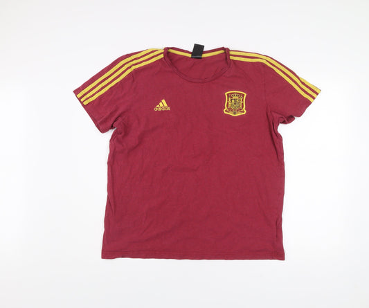 Adidas Men’s XL Red Spain Football T-Shirt Crew Neck