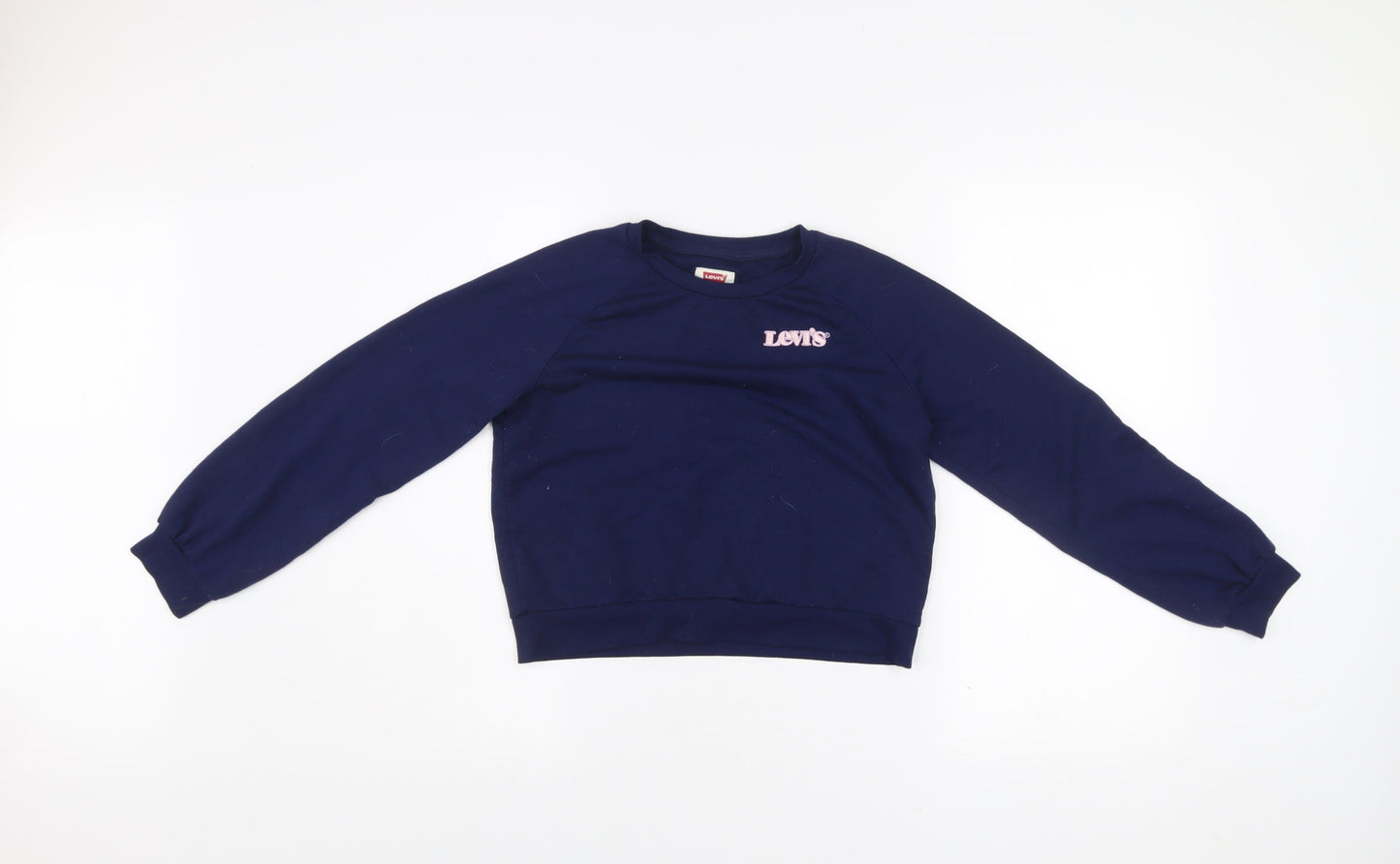 Levi's Girls Blue Logo Crew Neck Long Sleeve Pullover Sweatshirt 12 Years