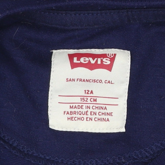 Levi's Girls Blue Logo Crew Neck Long Sleeve Pullover Sweatshirt 12 Years