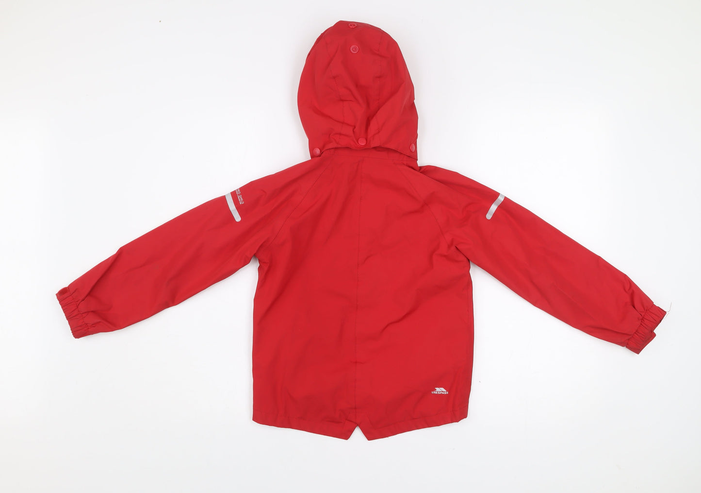 Trespass Boys Red Waterproof Rain Coat Jacket Hooded 5-6 Years
