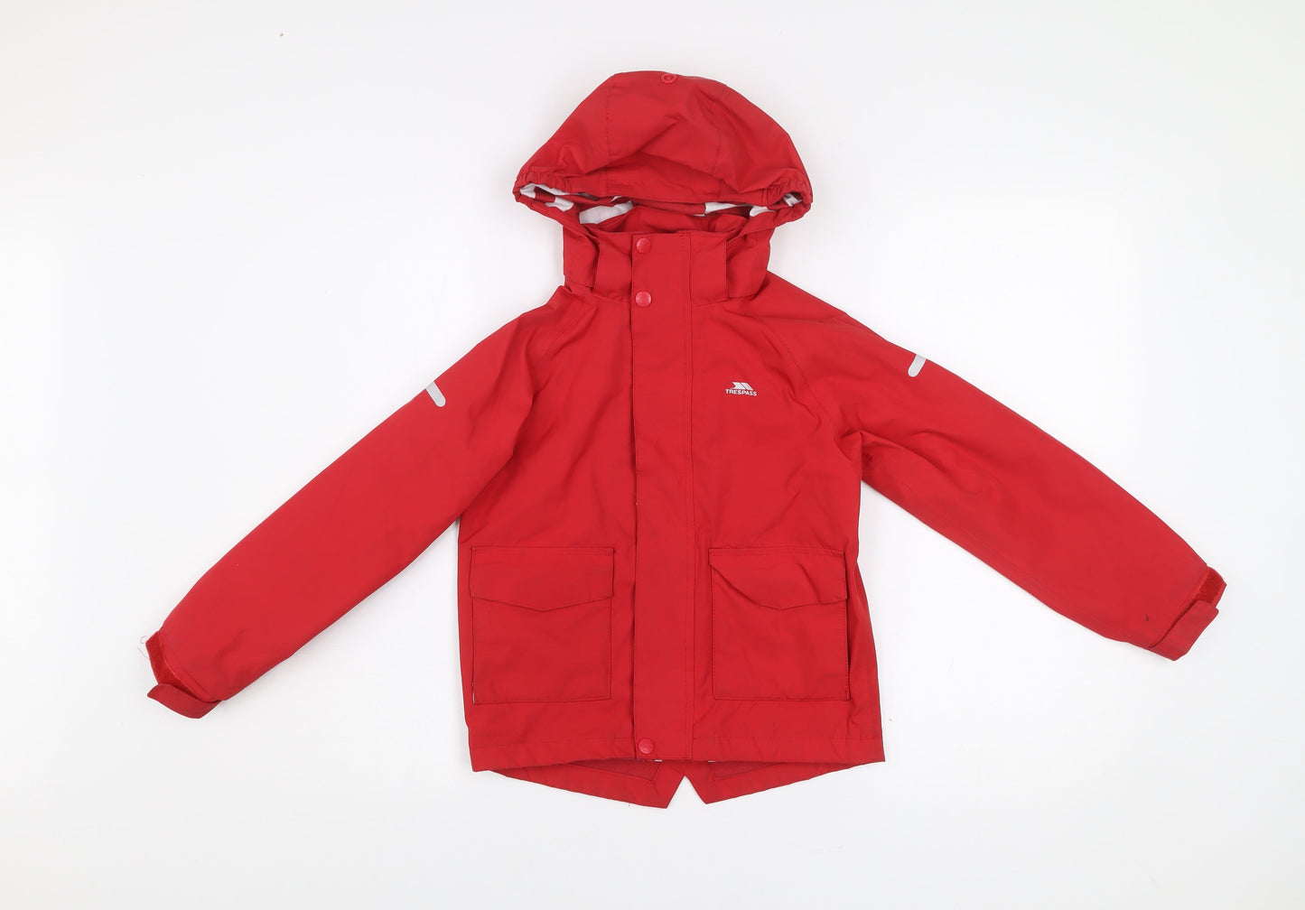 Trespass Boys Red Waterproof Rain Coat Jacket Hooded 5-6 Years