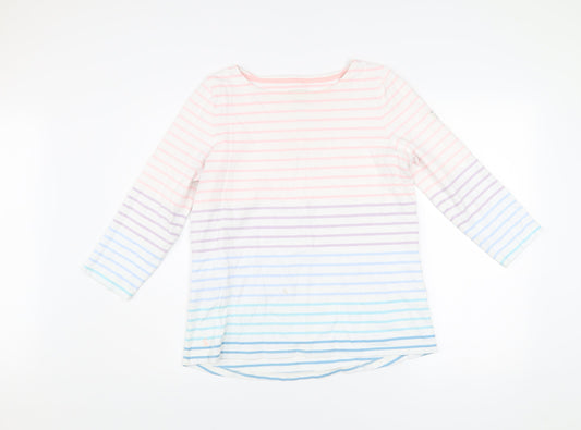 Joules Womens Multicoloured Stripe Cotton 3/4 Sleeve T-Shirt UK 14