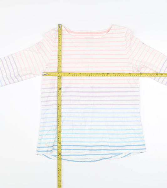Joules Womens Multicoloured Stripe Cotton 3/4 Sleeve T-Shirt UK 14