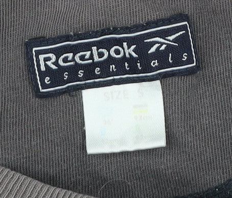 Reebok Men's Grey Small Crew Neck Short Sleeve Cotton T-Shirt