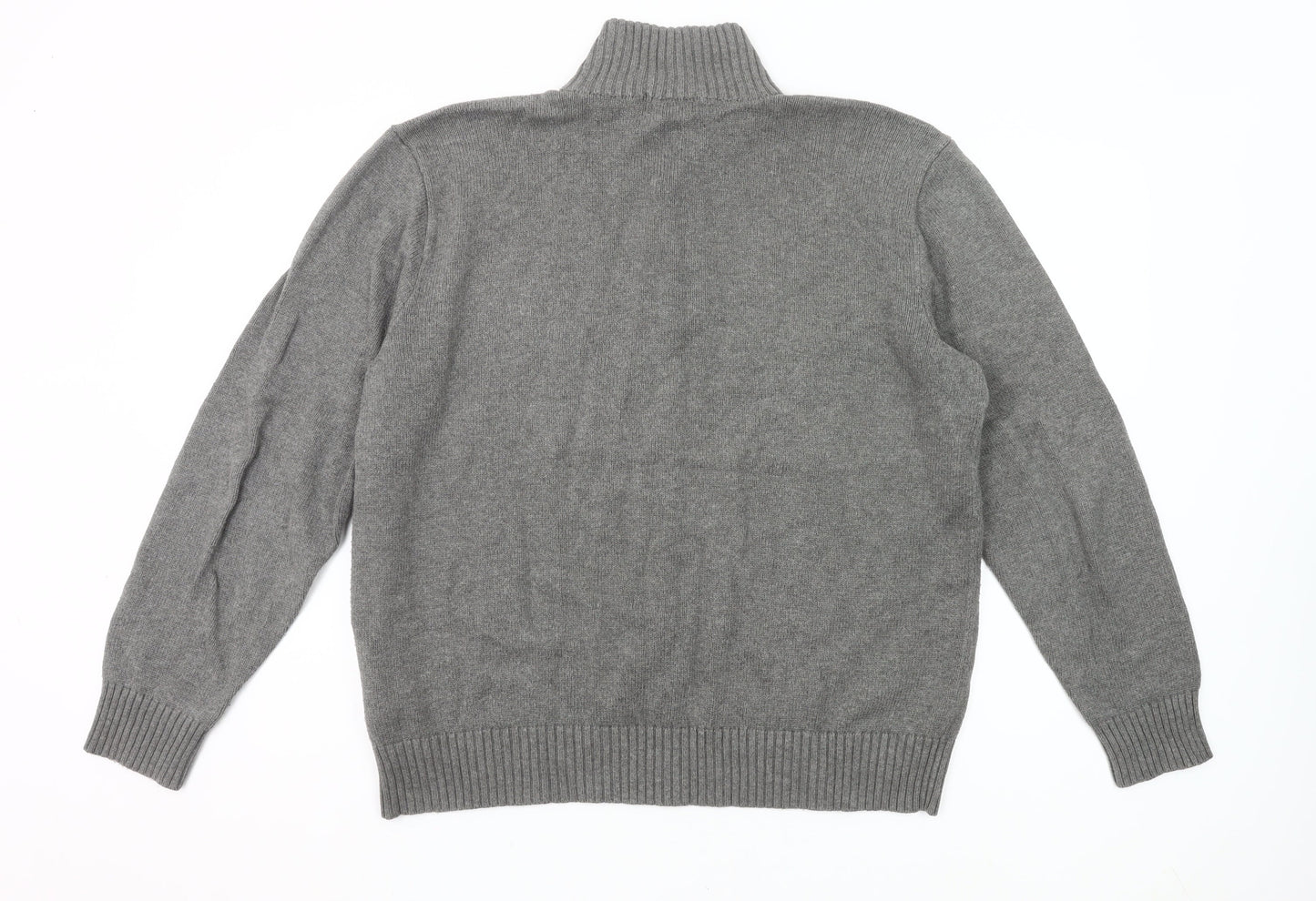 Polo Ralph Lauren Men’s Grey XL Cotton Henley Mock Neck Jumper