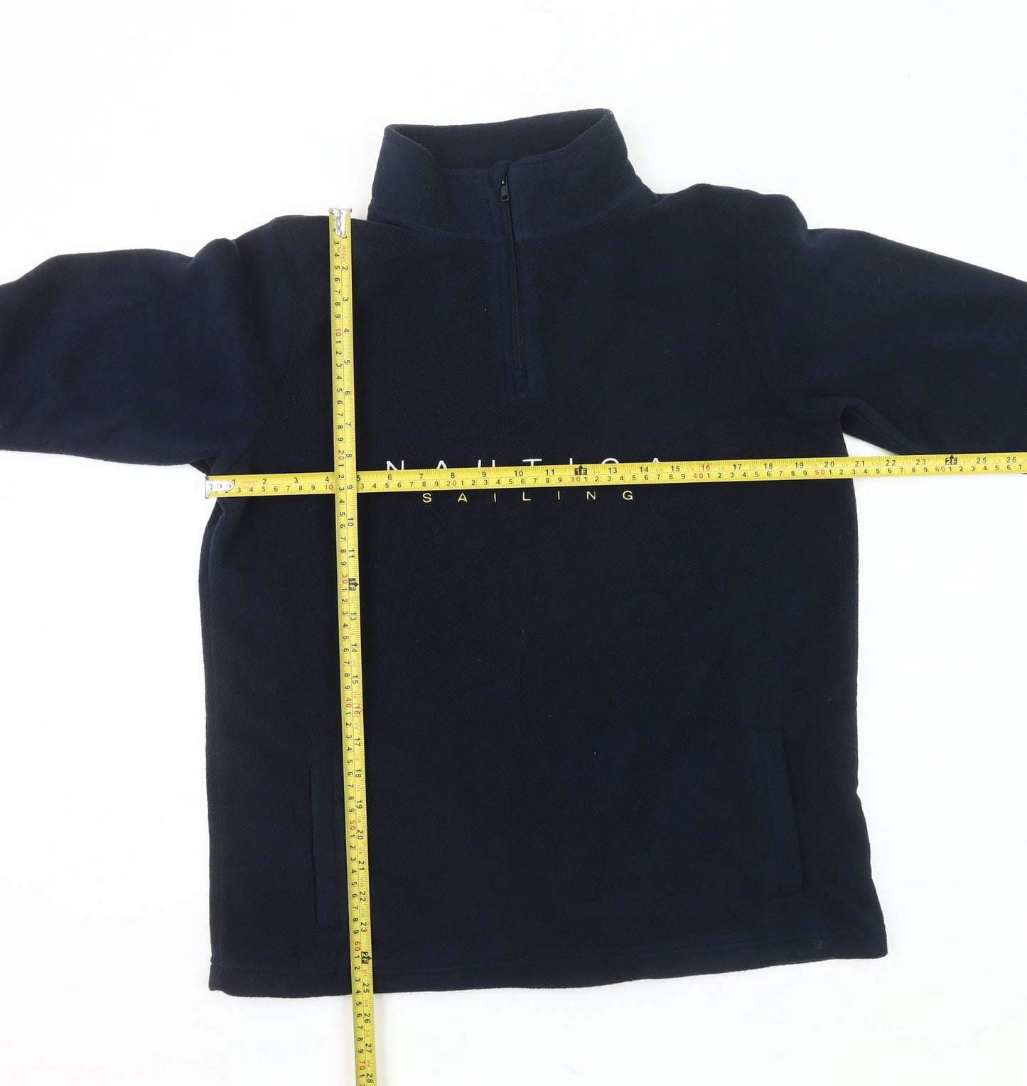 Nautica Men's Blue M Sailing Fleece Sweatshirt Pullover 1/4 Zip
