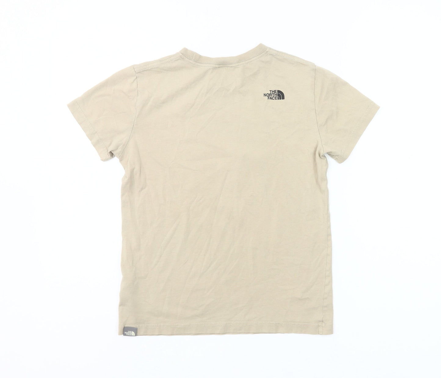 The North Face Boys Beige Graphic Logo Cotton T-Shirt Size L Youth