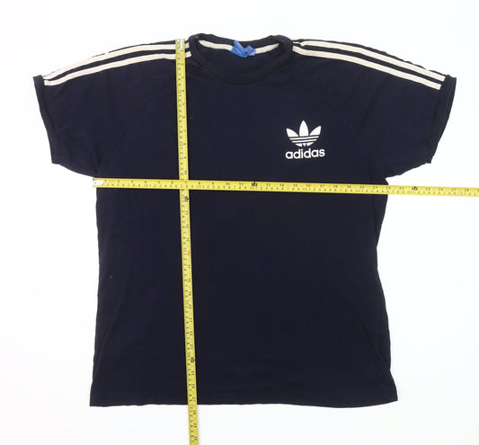 Adidas Mens Blue XL Crew Neck Short Sleeve Logo Sports T-Shirt