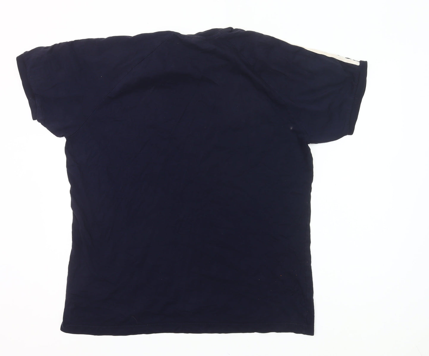 Adidas Mens Blue XL Crew Neck Short Sleeve Logo Sports T-Shirt