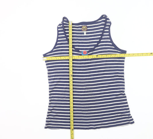 Joules Womens Blue Striped Tank Top Size 16 Cotton Modal Nautical