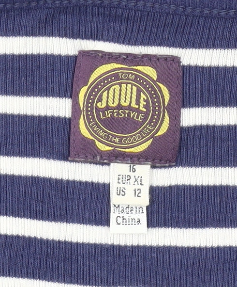 Joules Womens Blue Striped Tank Top Size 16 Cotton Modal Nautical