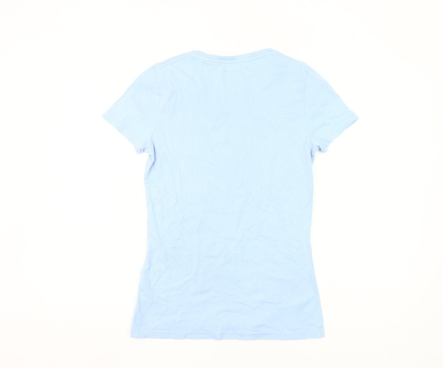 Jack Wills Womens Blue Size 8 Slim Fit Cotton Crew Neck T-Shirt