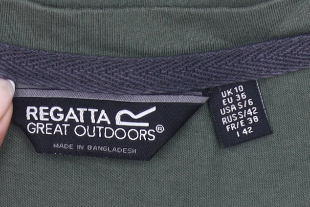 Regatta Women’s Green Cotton Graphic T-Shirt Size 10 Outdoor Casual