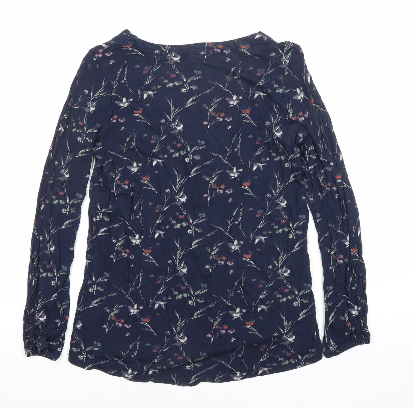 Fat Face Womens Blue Floral Viscose Tunic Blouse Size 12