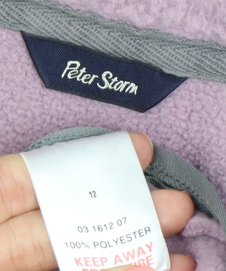 Peter Storm Women’s Purple Fleece Sweatshirt Size 12 Pullover Zip