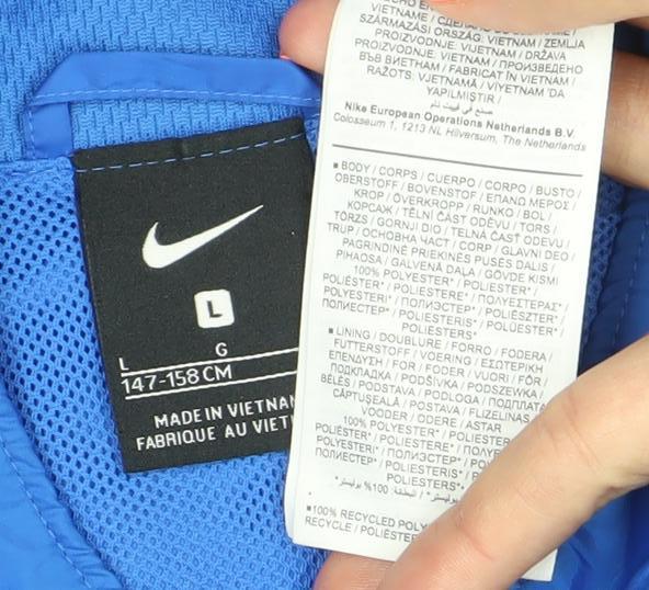 Brand and care label for Nike boys’ blue track jacket 12-13 years york city foundation sports zip