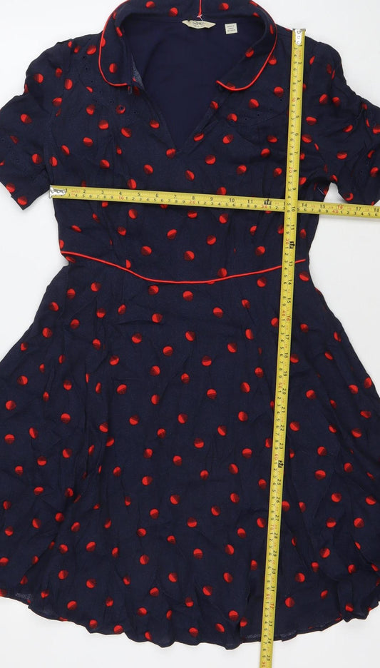 Jack Wills Women’s Blue Polka Dot Fit & Flare Dress UK 10