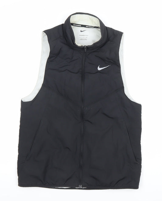 Nike Women Black S Therma-Fit Running Waistcoat Puffer Vest