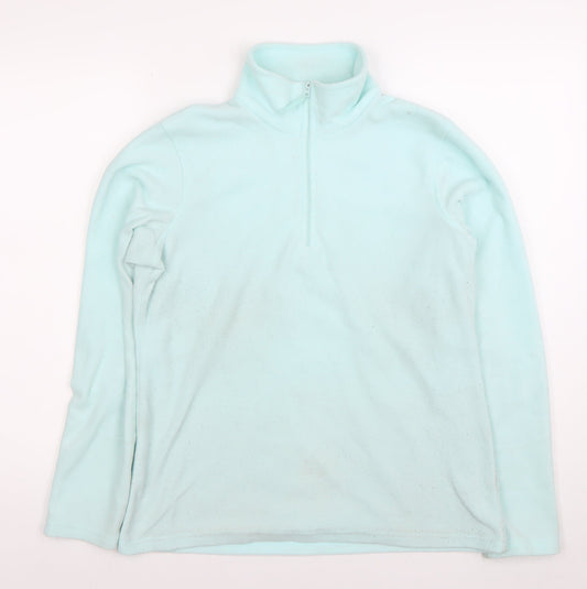 Mountain Warehouse Womens Blue Fleece Sweatshirt M Half Zip Long Sleeve