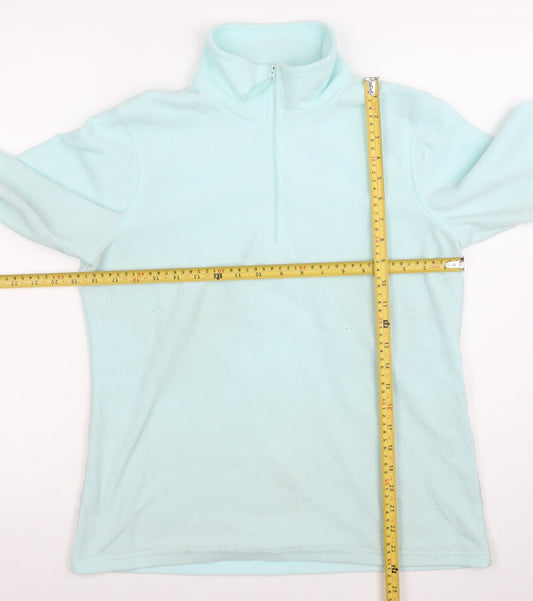 Mountain Warehouse Womens Blue Fleece Sweatshirt M Half Zip Long Sleeve