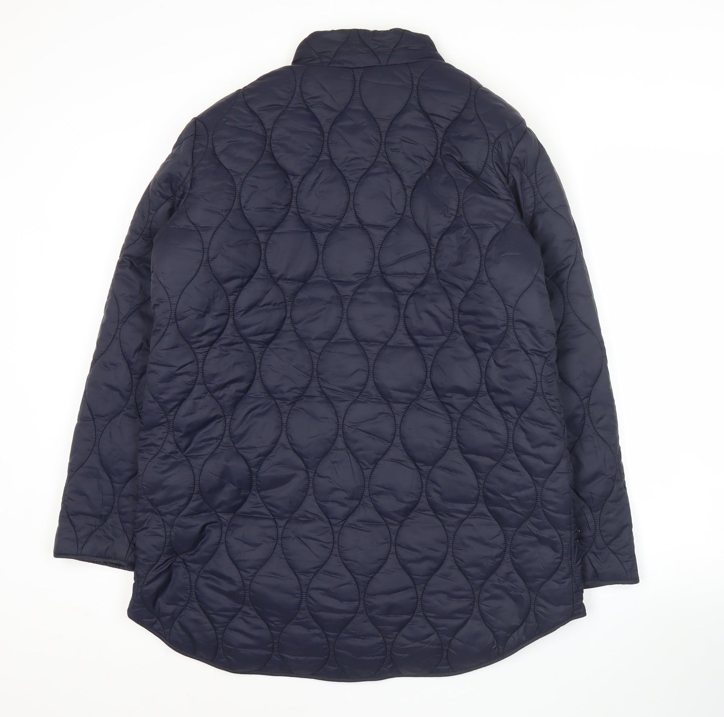 Joules Womens Blue Quilted Mid-Length Jacket Size 12