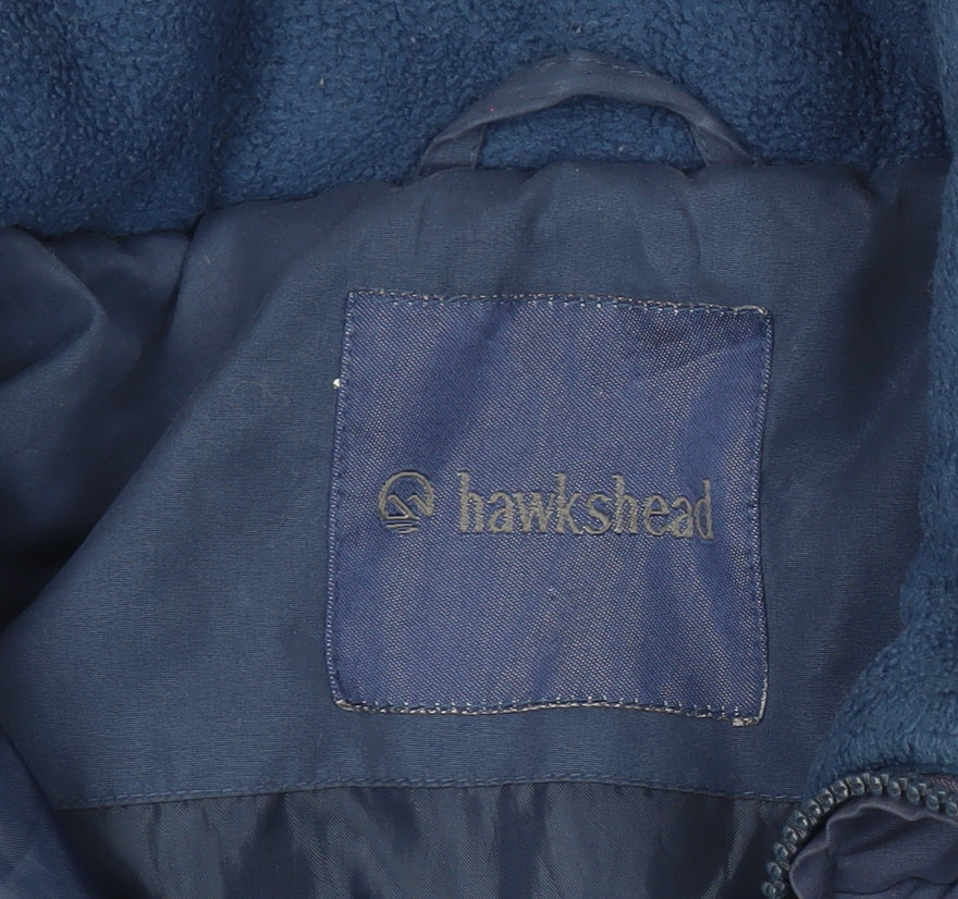 Hawkshead Men’s Blue Puffer Jacket S Hooded Polyester Winter Coat