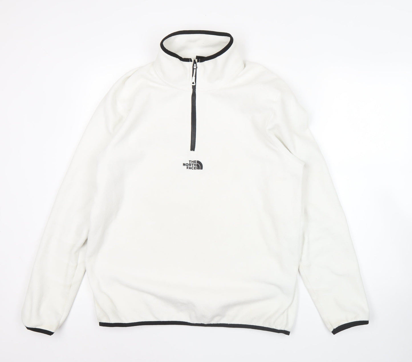 The North Face Men’s White Fleece Sweatshirt M 1/4 Zip Pullover