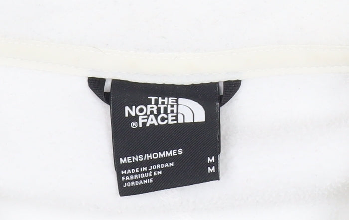 The North Face Men’s White Fleece Sweatshirt M 1/4 Zip Pullover