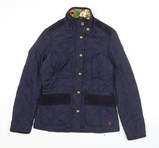 Joules Womens Blue Quilted Mid-Length Jacket Size 8