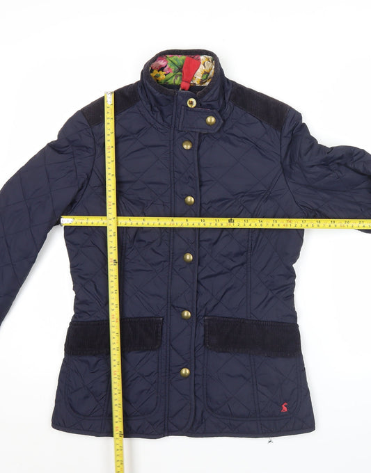 Joules Womens Blue Quilted Mid-Length Jacket Size 8