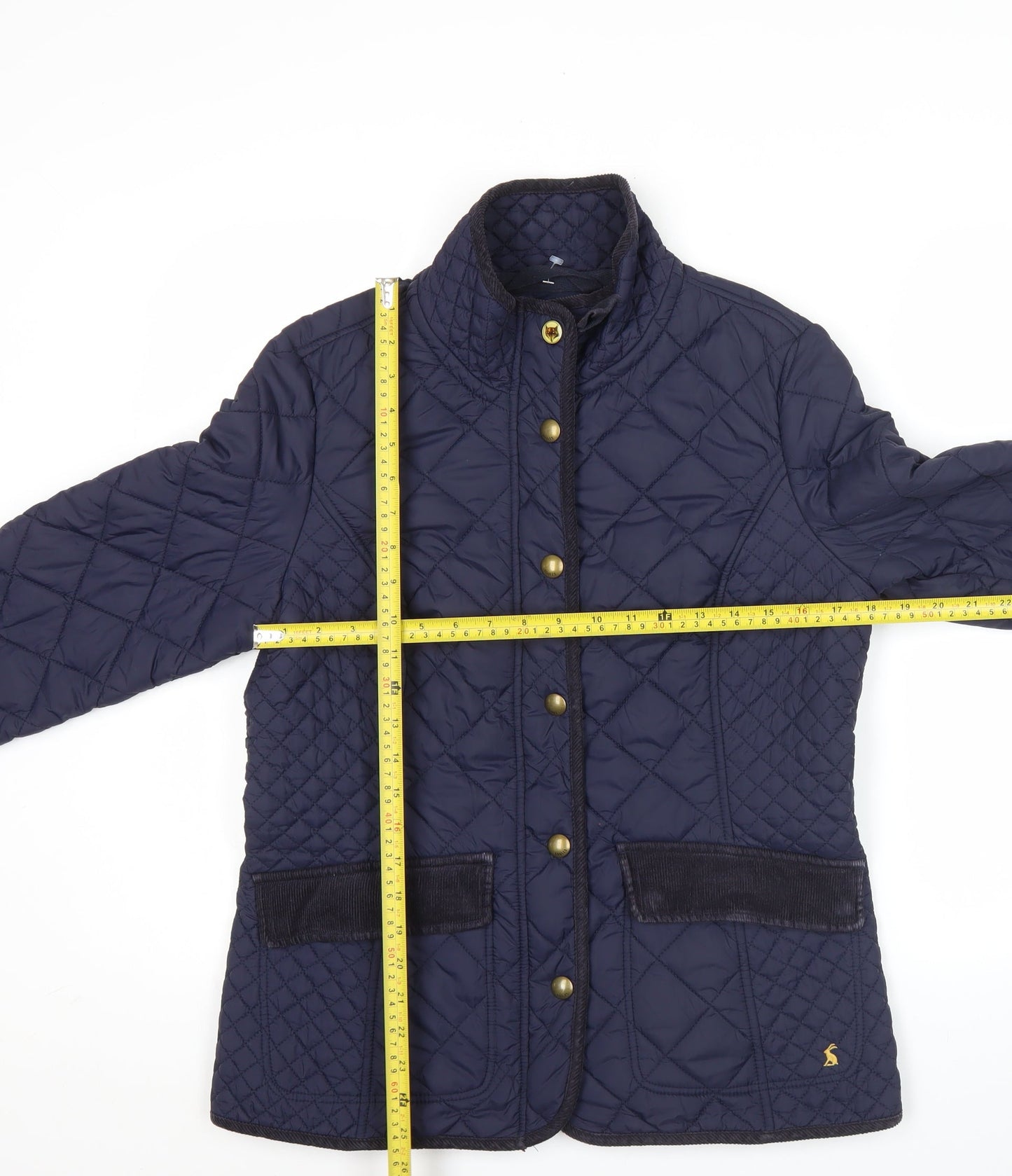 Joules Womens Blue Quilted Mid-Length Jacket Size 14