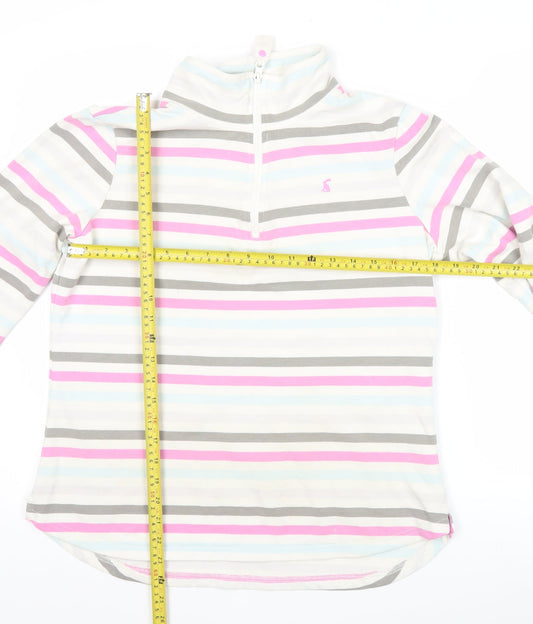 Joules Womens Multicoloured Striped 1/4 Zip Sweatshirt UK 14