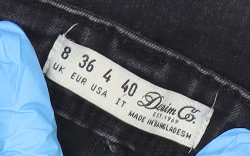 Additional view of Denim Co. women’s black skinny jeans, size UK 8 slim, fit stretch denim