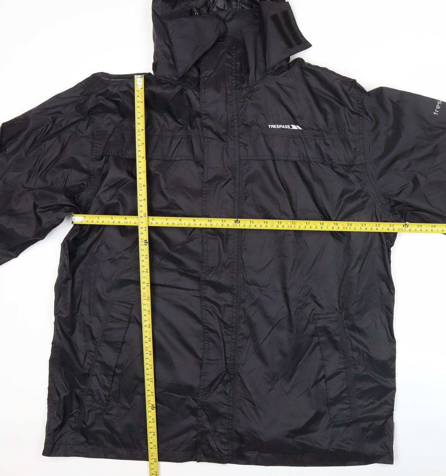 Trespass Mens Black L Rain Coat Waterproof Hooded Jacket