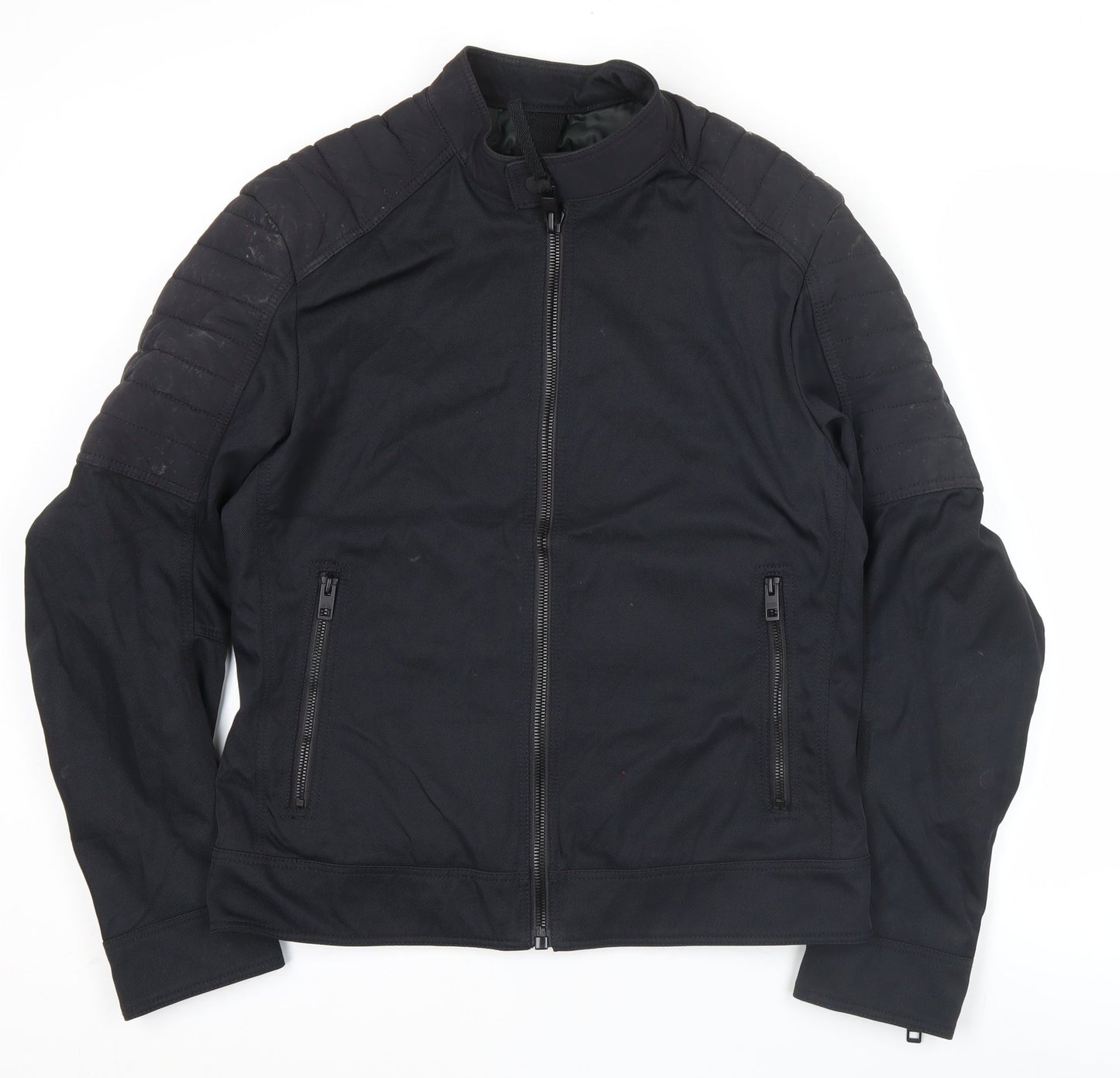 Hugo Boss Men’s Black Slim Fit Biker Jacket Size 46 UK 38