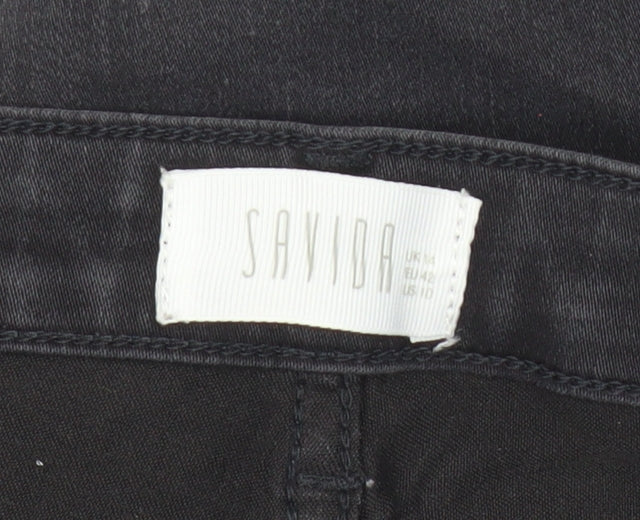Savida Womens Black Size 16 Slim Jegging Jeans with Ankle Zip