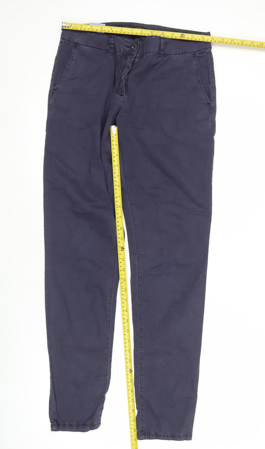 Napapijri Women Blue Chino Straight Leg Cotton Trousers Size 14